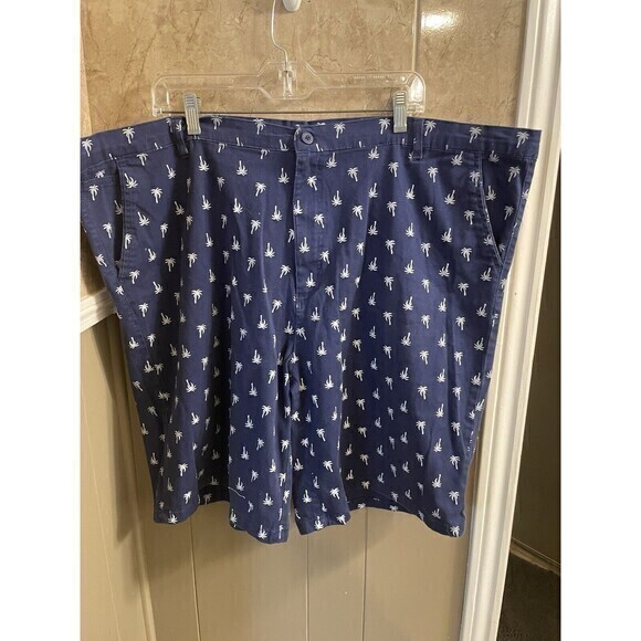 Galaxy By Harvic Navy Palm Trees‎ Men's Shorts Size 48 - Picture 1 of 4